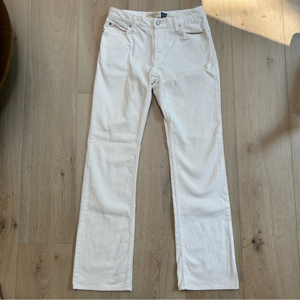 GAP White Boot Cut Stretch Jeans Womens size 8 Long